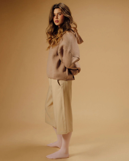 COFFEE KNIT HOODIE