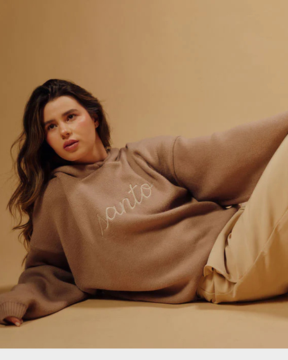 COFFEE KNIT HOODIE
