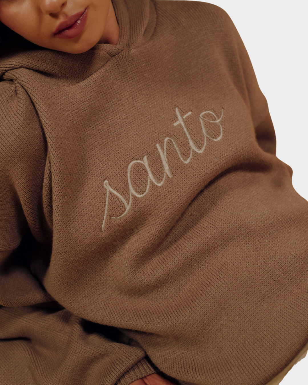 COFFEE KNIT HOODIE