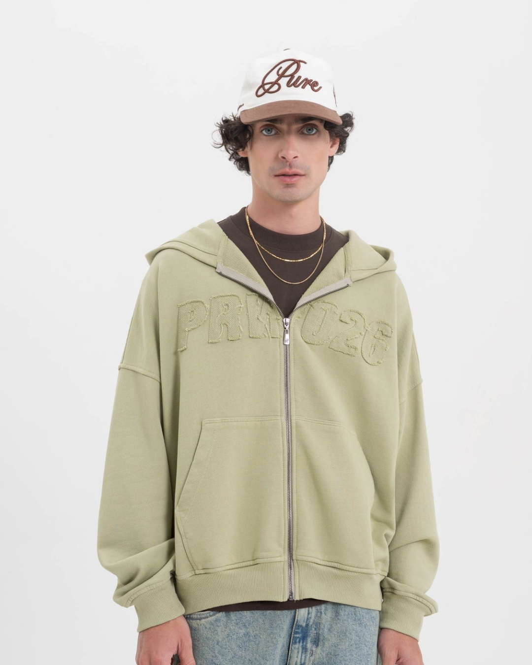 ACROSS THE LINES GREEN ZIP HOODIE