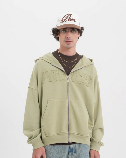 ACROSS THE LINES GREEN ZIP HOODIE