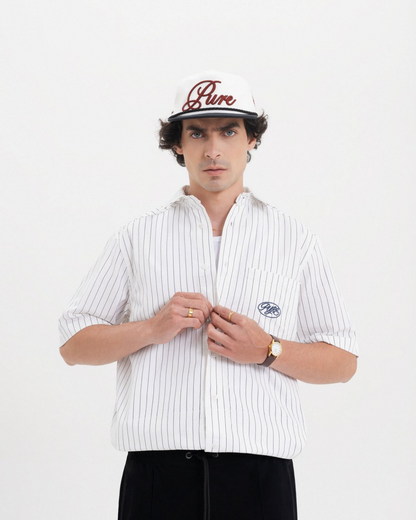 ACROSS THE LINES BUTTON SHIRT