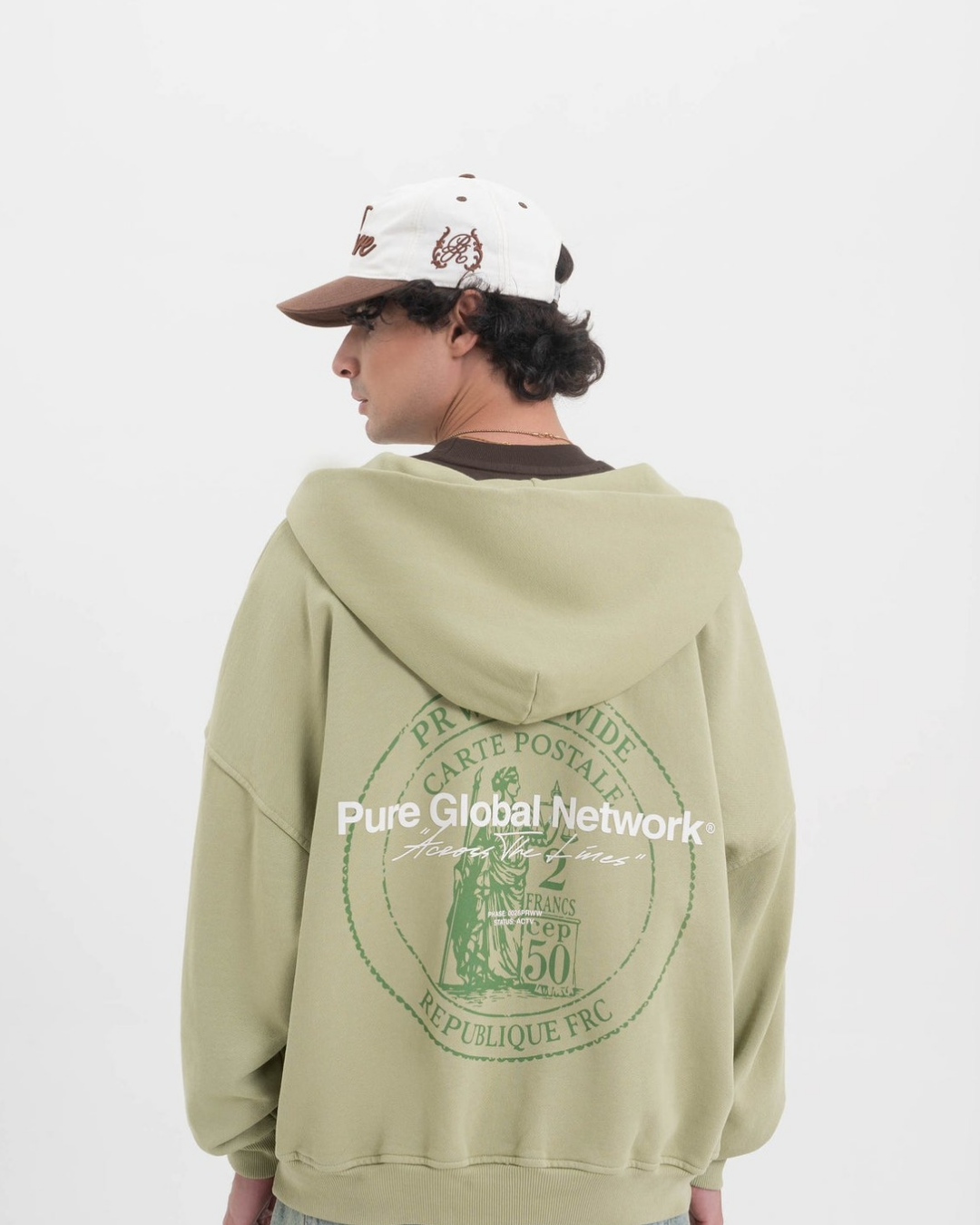 ACROSS THE LINES GREEN ZIP HOODIE