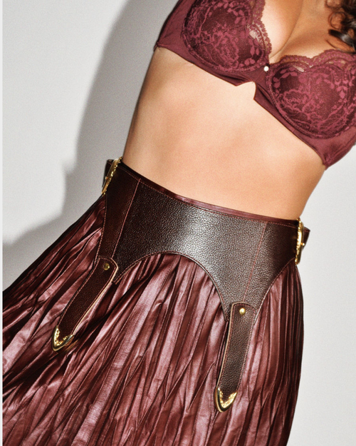 LIGUERO BELT DARK BURGUNDY