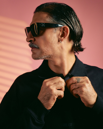 TRUST POLO SWEATER — BLACK