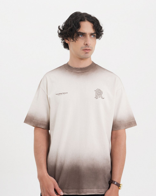 ACROSS THE LINES BROWN WASHED T-SHIRT
