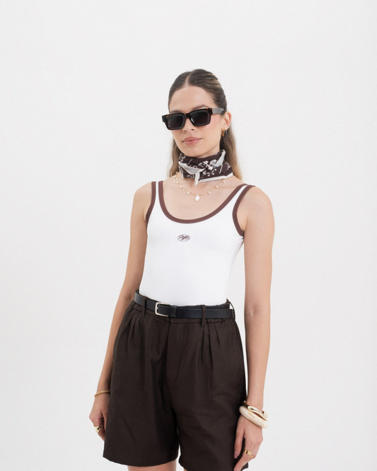 ACROSS THE LINES IVORY TANK TOP