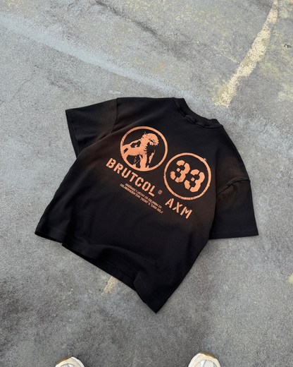 CAMISETA OVERSIZE CROPPED BRUTCOL® X MESIO A.K.A MESÍAS – NEGRO DESGASTADO