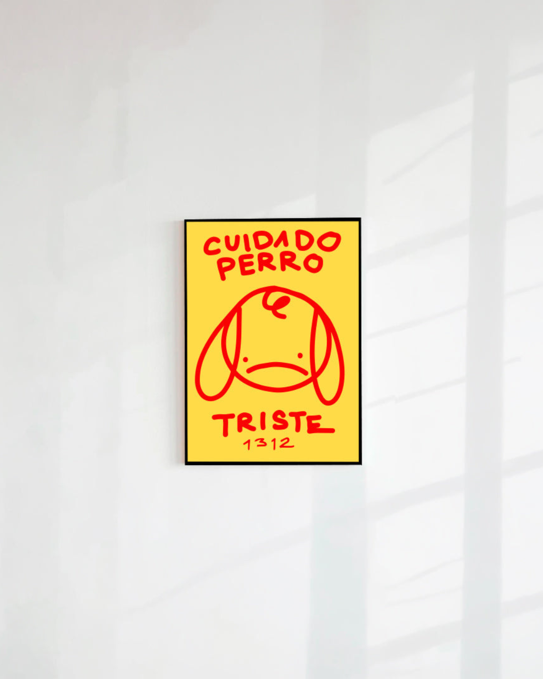 POSTAL CUIDADO PERRO TRISTE AMARILLO (PAPEL 220GR)