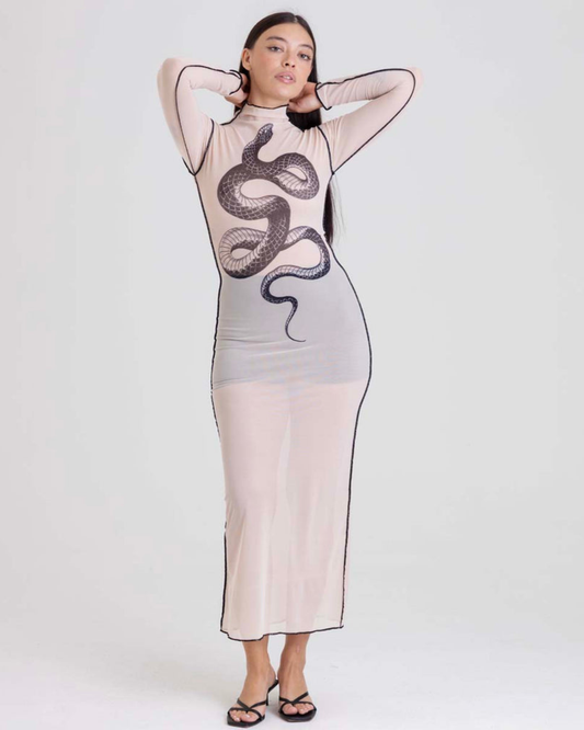 SNAKE MESH DRESS