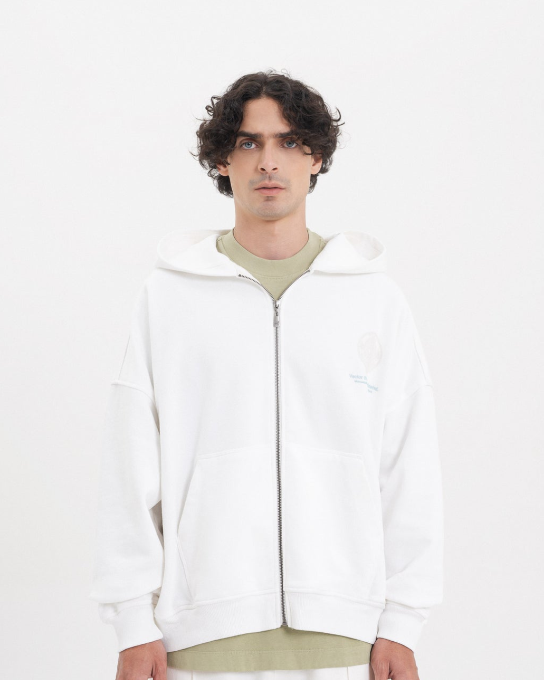 ACROSS THE LINES WHITE ZIP HOODIE