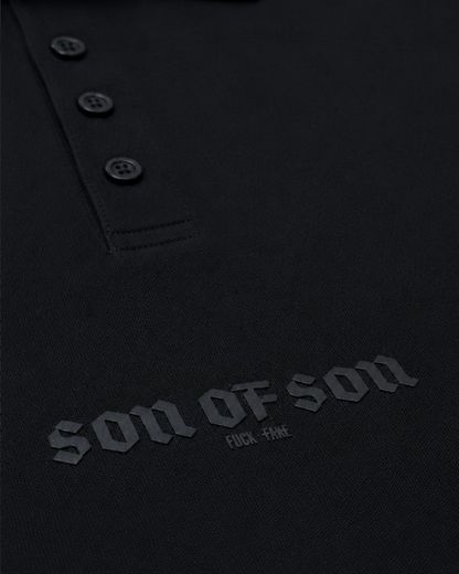 TRUST POLO SWEATER — BLACK