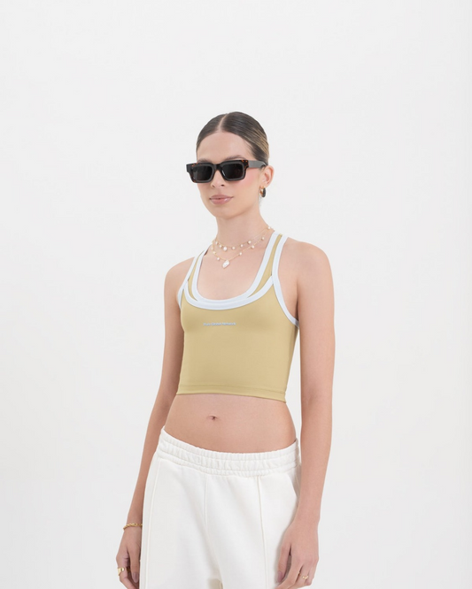 ACROSS THE LINES GREEN TANK TOP