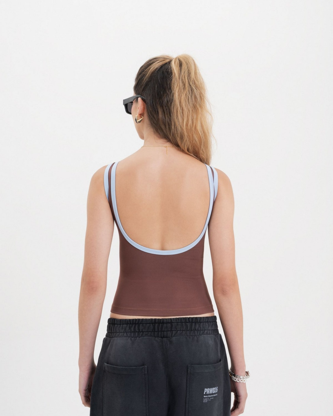 ACROSS THE LINES BROWN TANK TOP