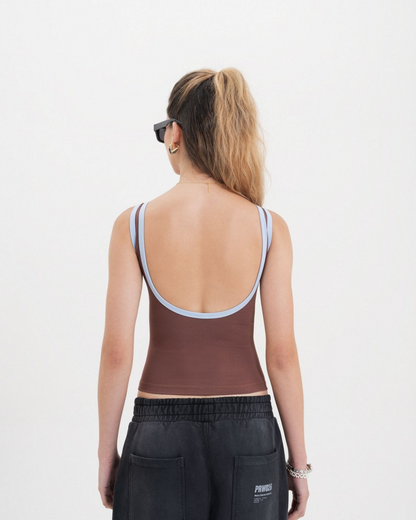 ACROSS THE LINES BROWN TANK TOP