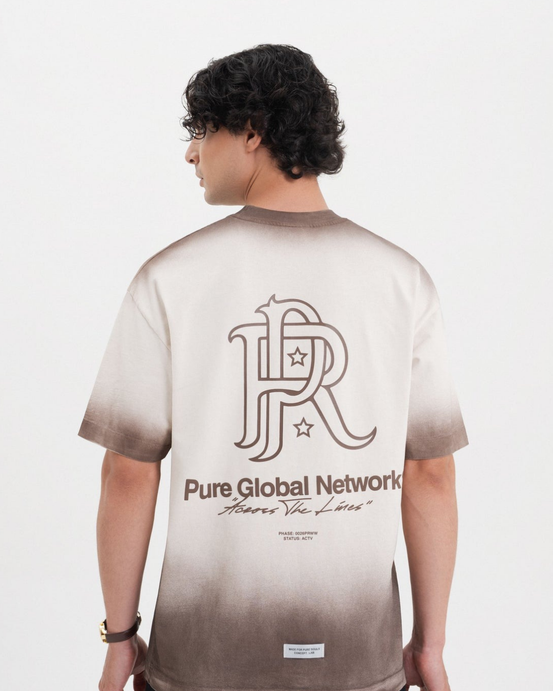 ACROSS THE LINES BROWN WASHED T-SHIRT
