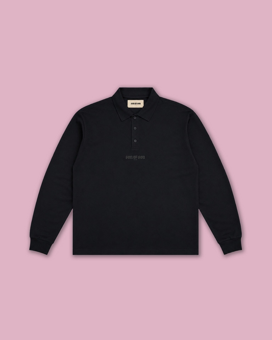TRUST POLO SWEATER — BLACK