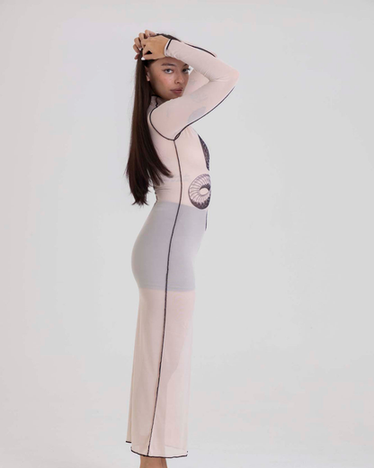 SNAKE MESH DRESS