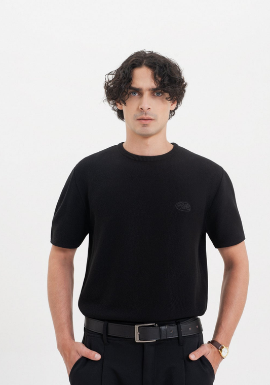 ACROSS THE LINES BLACK T-SHIRT