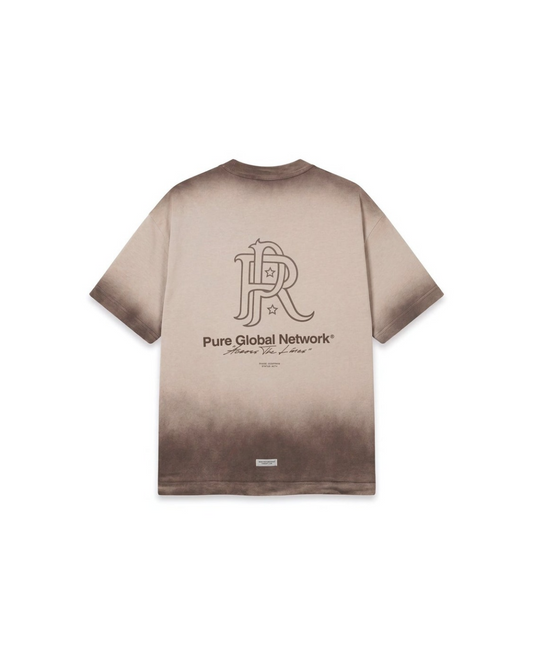ACROSS THE LINES BROWN WASHED T-SHIRT