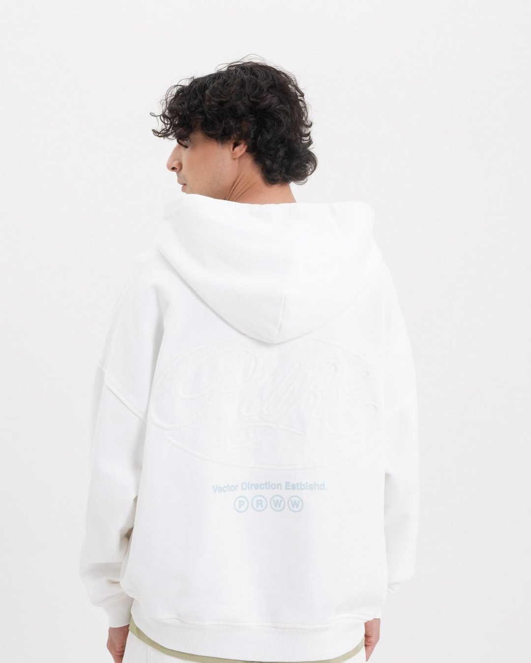 ACROSS THE LINES WHITE ZIP HOODIE