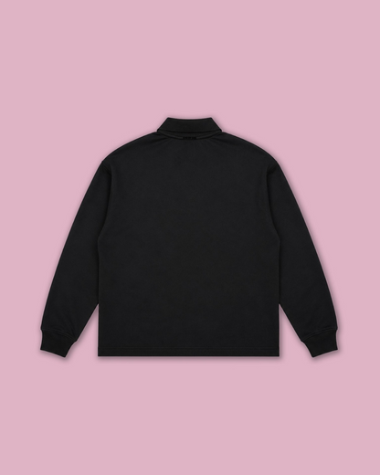 TRUST POLO SWEATER — BLACK