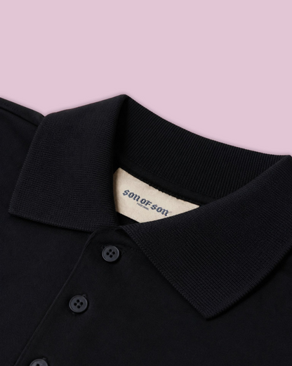 TRUST POLO SWEATER — BLACK