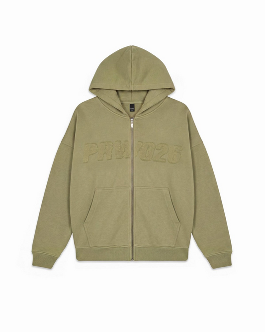 ACROSS THE LINES GREEN ZIP HOODIE