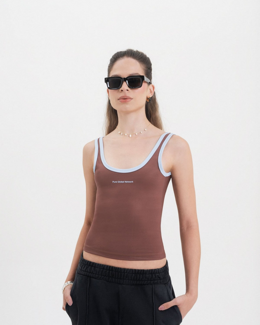 ACROSS THE LINES BROWN TANK TOP